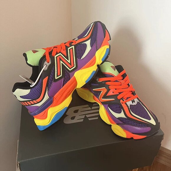 New Balance 9060 Purple Orange Green Multicolor Couple Sneakers main image 5